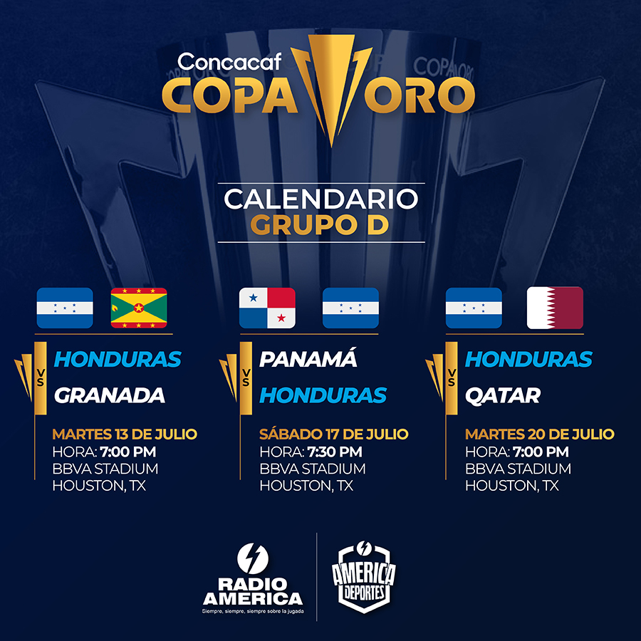 Calendario Grupo D Copa Oro 2021 Radio América