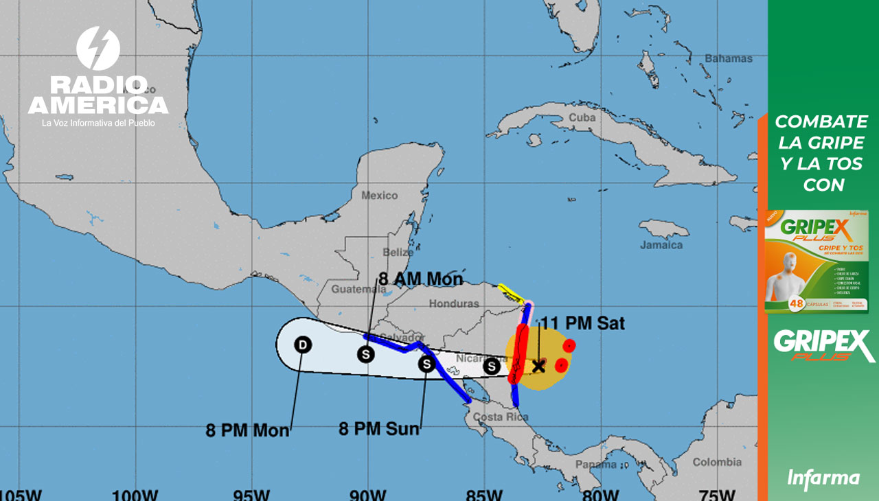 EN VIVO Esta es la trayectoria que seguirá Julia al degradarse de